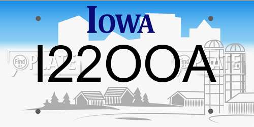 I22OOA Iowa License Plate