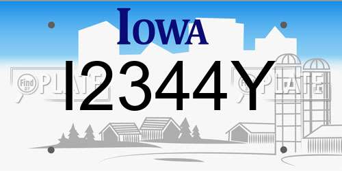 I2344Y Iowa License Plate