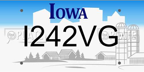 I242VG Iowa License Plate