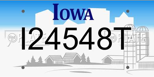 I24548T Iowa License Plate