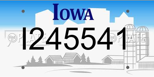 I245541 Iowa License Plate