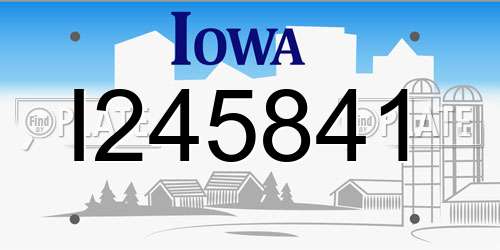 I245841 Iowa License Plate