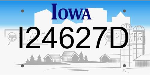 I24627D Iowa License Plate