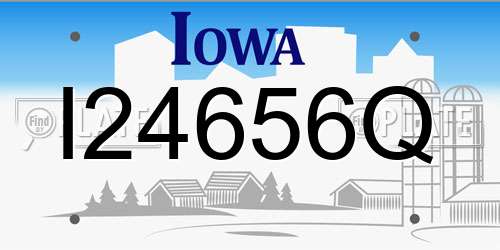 I24656Q Iowa License Plate