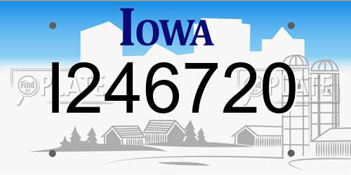 I246720 Iowa License Plate