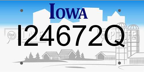 I24672Q Iowa License Plate