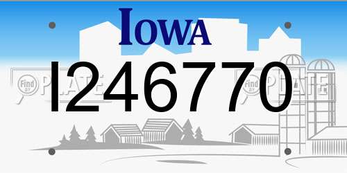 I246770 Iowa License Plate