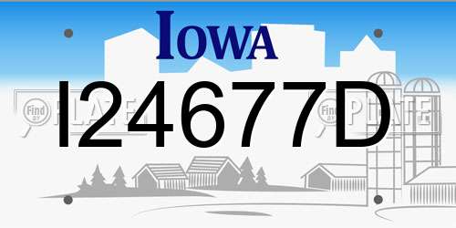 I24677D Iowa License Plate