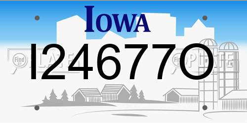 I24677O Iowa License Plate