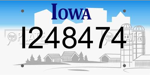 I248474 Iowa License Plate