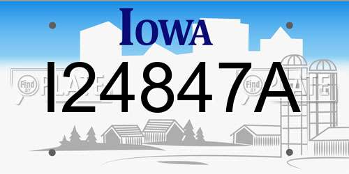 I24847A Iowa License Plate