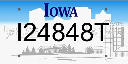 I24848T Iowa License Plate