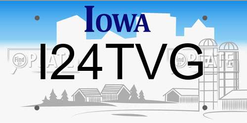 I24TVG Iowa License Plate