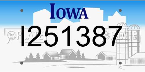 I251387 Iowa License Plate