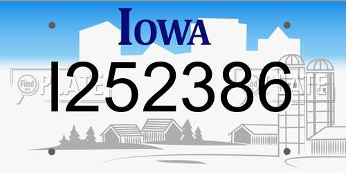 I252386 Iowa License Plate