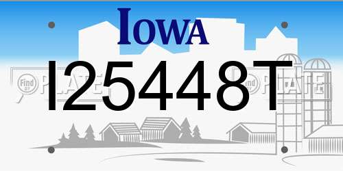 I25448T Iowa License Plate