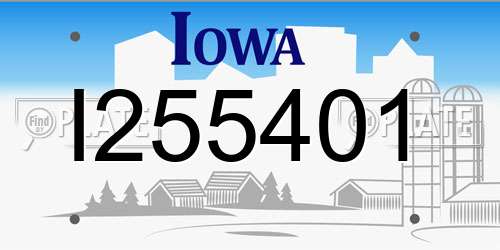 I255401 Iowa License Plate