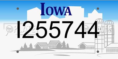I255744 Iowa License Plate