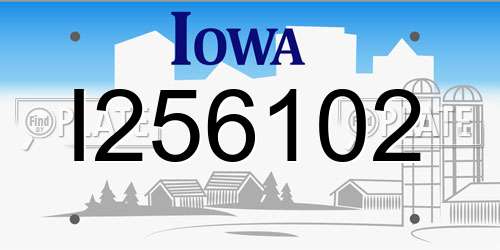 I256102 Iowa License Plate