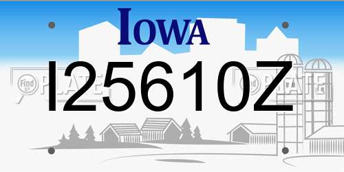 I25610Z Iowa License Plate
