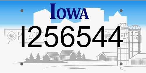 I256544 Iowa License Plate