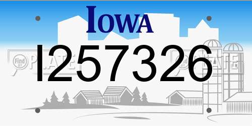 I257326 Iowa License Plate