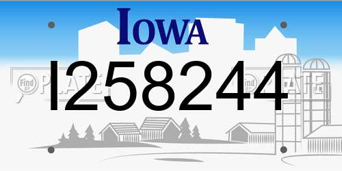 I258244 Iowa License Plate