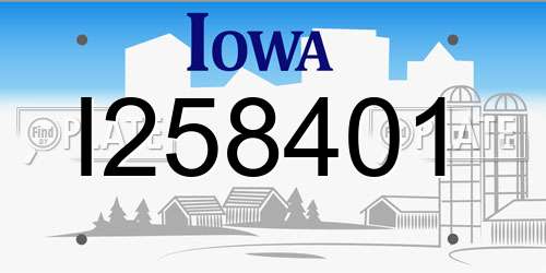 I258401 Iowa License Plate
