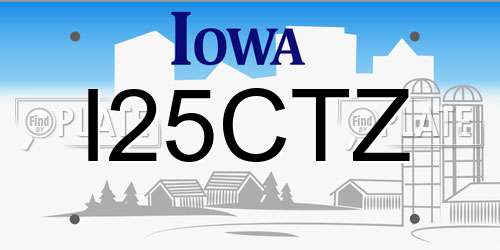I25CTZ Iowa License Plate