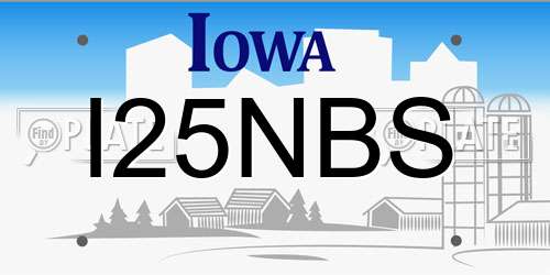 I25NBS Iowa License Plate