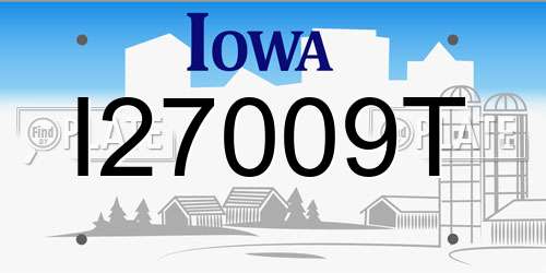 I27009T Iowa License Plate