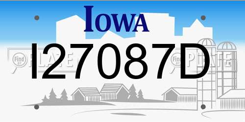 I27087D Iowa License Plate