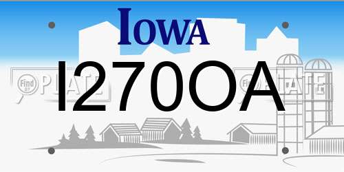 I270OA Iowa License Plate