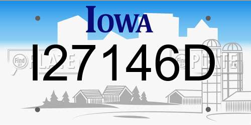 I27146D Iowa License Plate