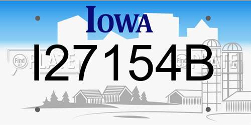 I27154B Iowa License Plate