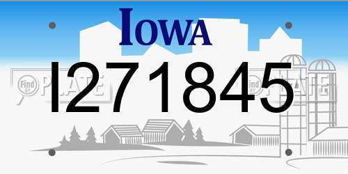 I271845 Iowa License Plate