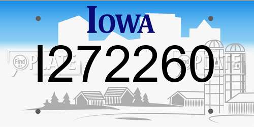 I272260 Iowa License Plate