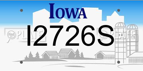 I2726S Iowa License Plate