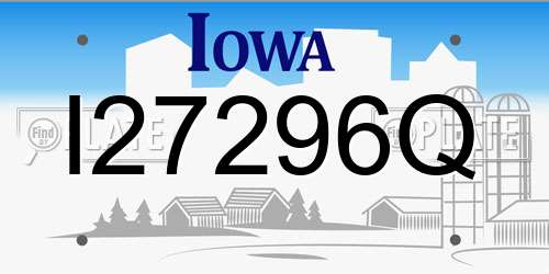 I27296Q Iowa License Plate