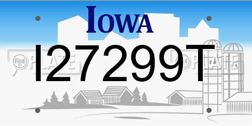 I27299T Iowa License Plate
