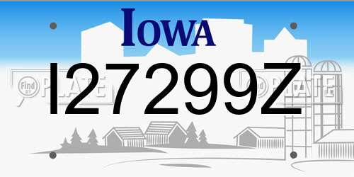 I27299Z Iowa License Plate