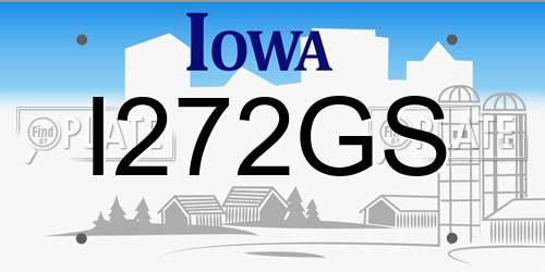 I272GS Iowa License Plate