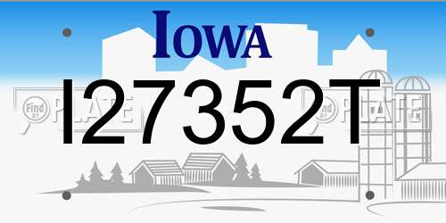 I27352T Iowa License Plate