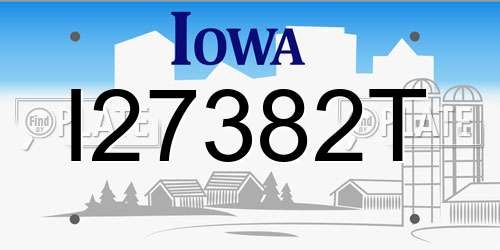 I27382T Iowa License Plate