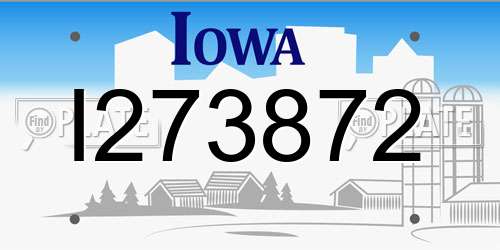 I273872 Iowa License Plate