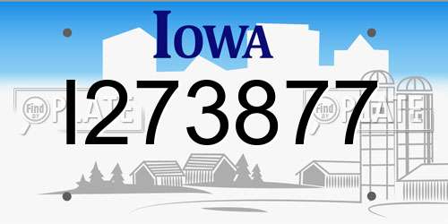 I273877 Iowa License Plate