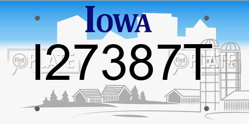 I27387T Iowa License Plate