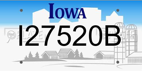 I27520B Iowa License Plate