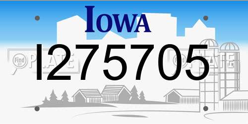I275705 Iowa License Plate