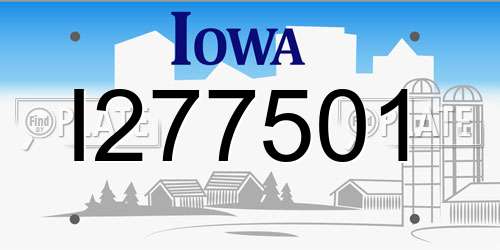 I277501 Iowa License Plate